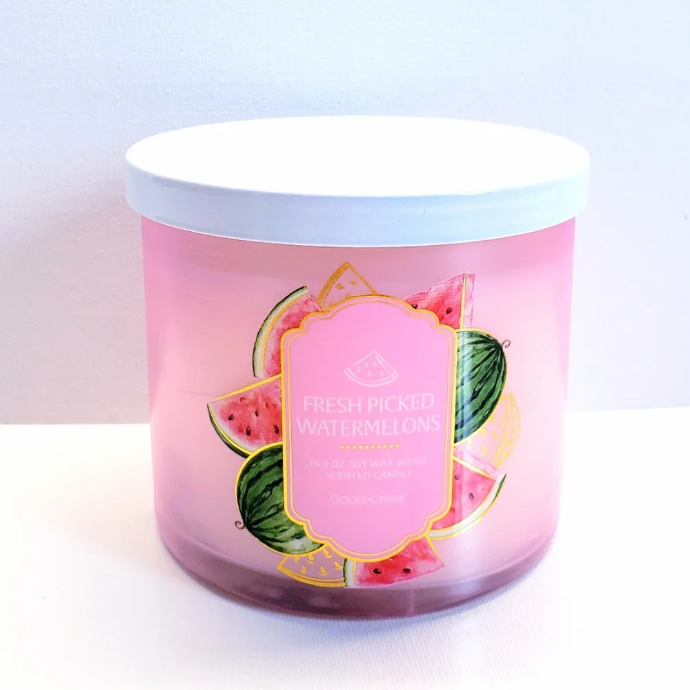 Goose Creek FRESH PICKED WATERMELON Large 3-Wick Scented Candle, 14.5 oz